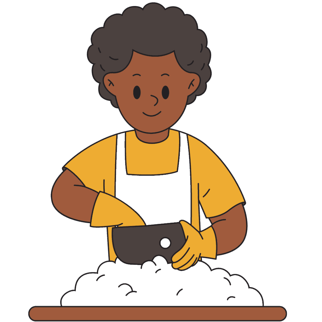 Cartoon illustration of woman washing dishes